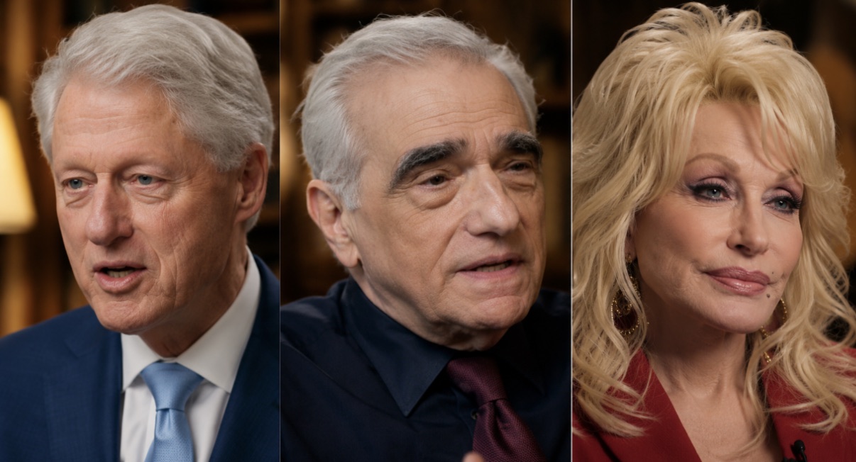 Bill Clinton, Martin Scorsese and Dolly Parton